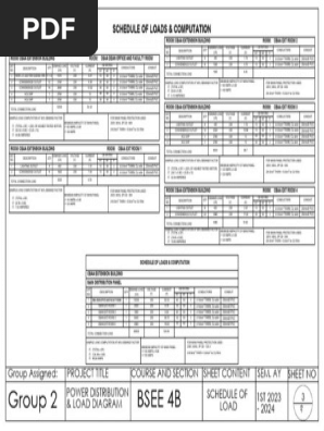 Electrical plans and schedule 3