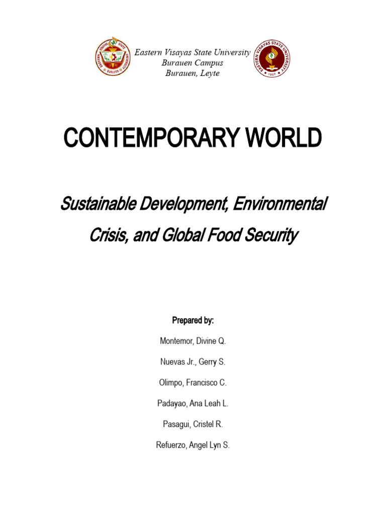 UNIT 6 Environmental Crisis Sustainable Development and Global Food ...