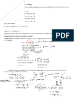 Addition and Subtraction of Complex Numbers