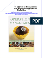 Ebook PDF Operations Management Creating Value Along The Supply Chain 7th Edition