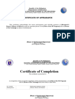 Certificate of Appearance Completion Participation - Recognition Templates