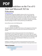 DepEd Guidelines on the Use of G Suite and Microsoft 365 for Education