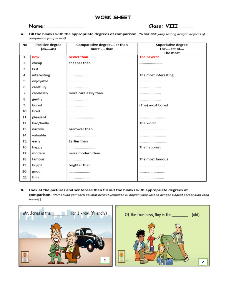 INTERCHANGE OF DEGREES OF COMPARISON EXERCISES PDF visual data 5