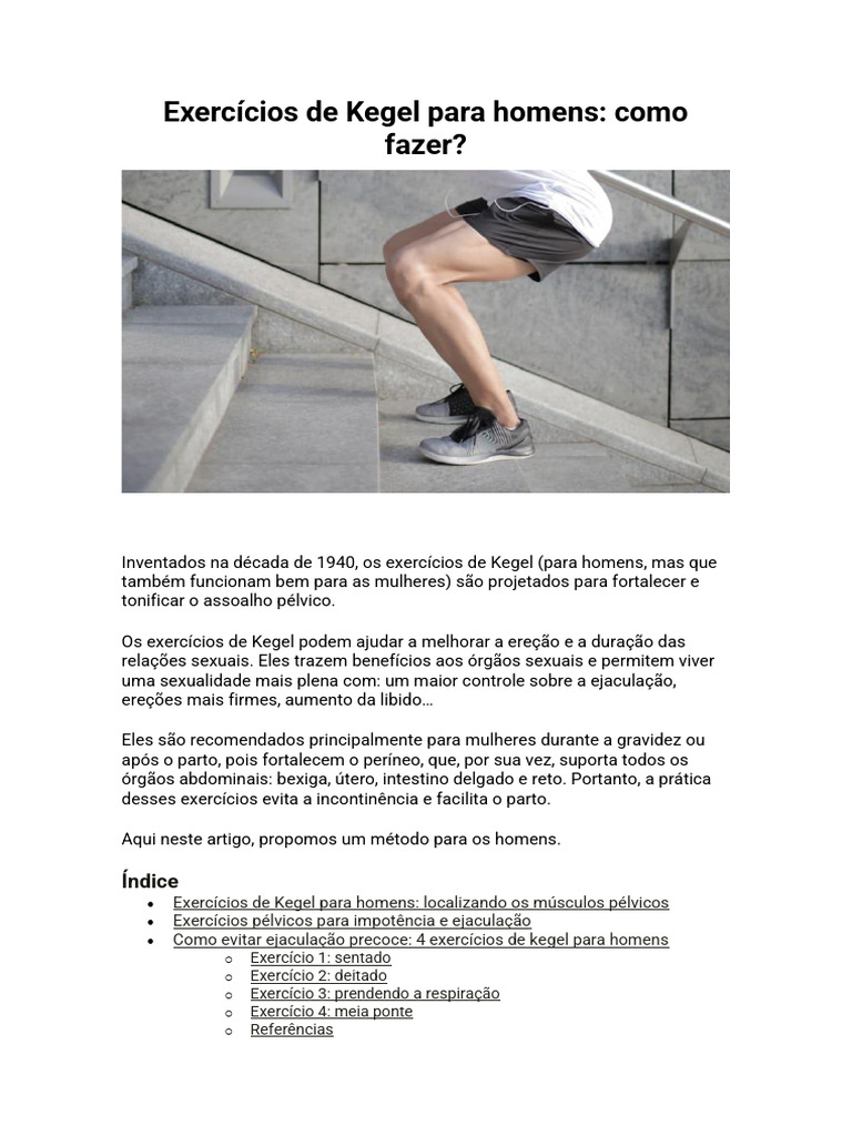 Exercícios de Kegel para Homens | PDF | Reprodução humana | Urologia