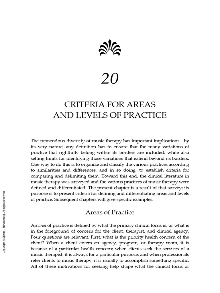 (20 Criteria For Areasand Levels of Practice) | PDF | Psychotherapy ...