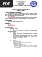 Lesson Plan in Math Q2-Week 3 Least Common Multiple (LCM)