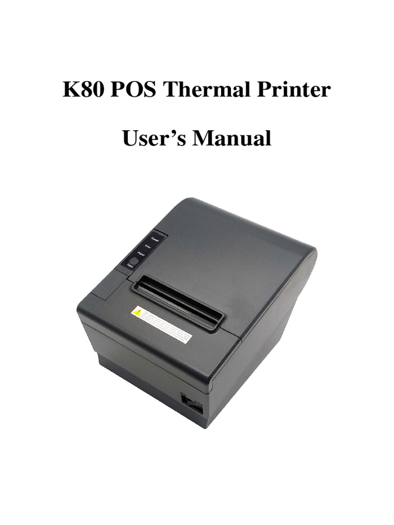 K80 User S Manual PDF Power Supply Printer