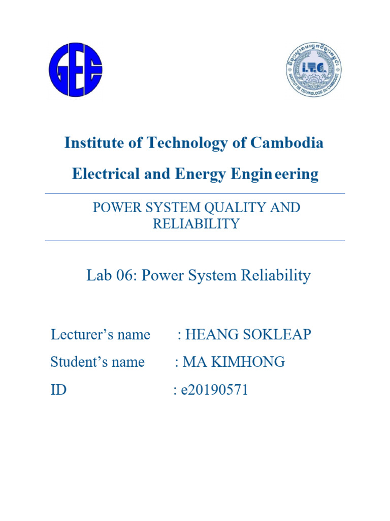 Power System Reliability PDF