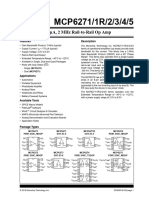 Mcp6271/1R/2/3/4/5: 170 Μa, 2 Mhz Rail-To-Rail Op Amp