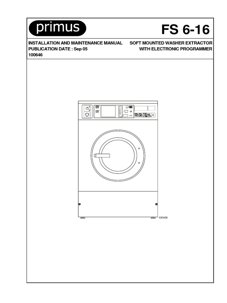 Primus Fs 6 7 10 16 Service Manual GB | PDF | Washing Machine | Water