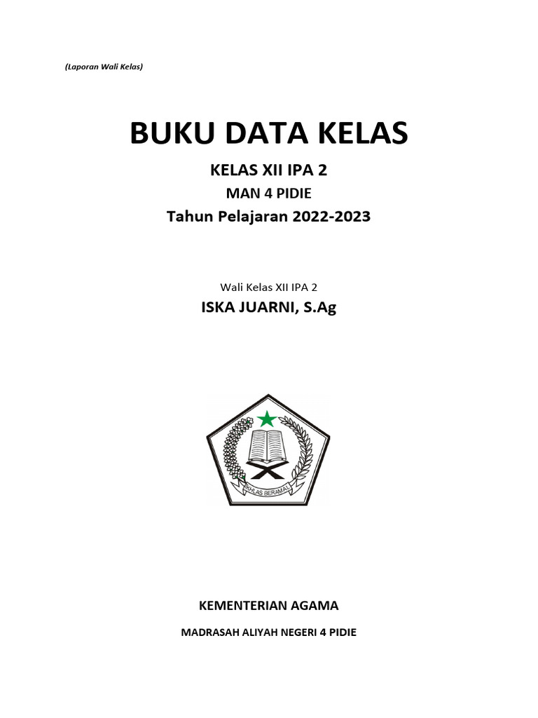 Buku Data Kelas XII IPA 2 MAN 4 PIDIE | PDF
