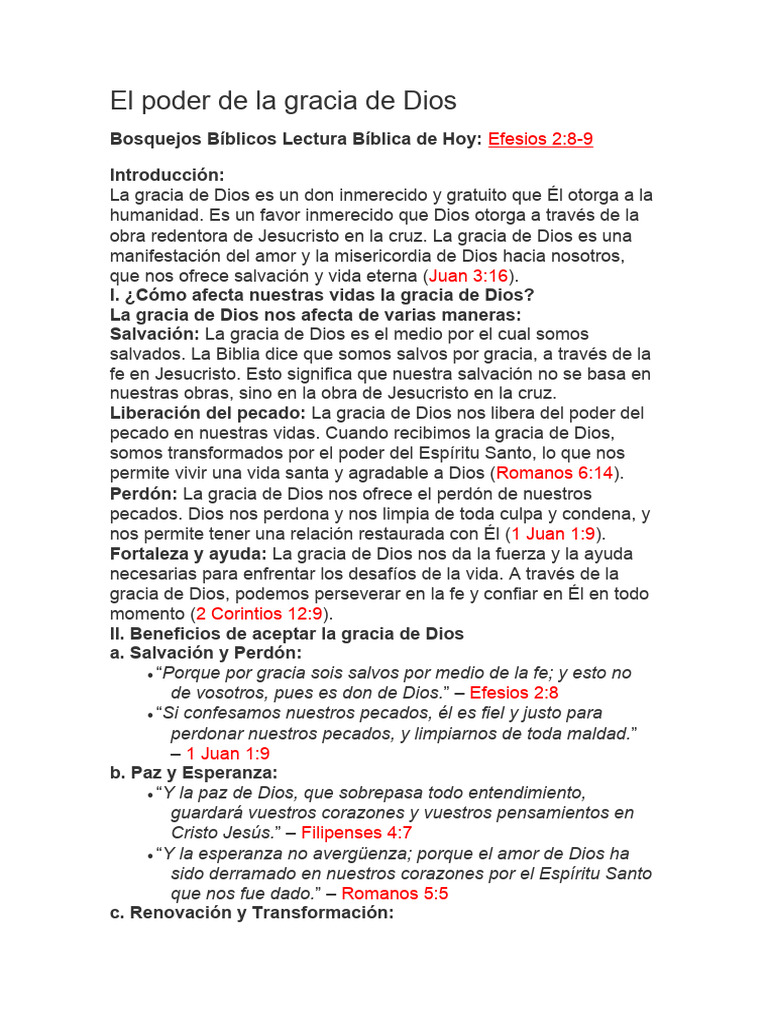 El Poder de La Gracia de Dios | PDF | Gracia divina | Salvación