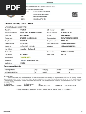 tsrtc ticket