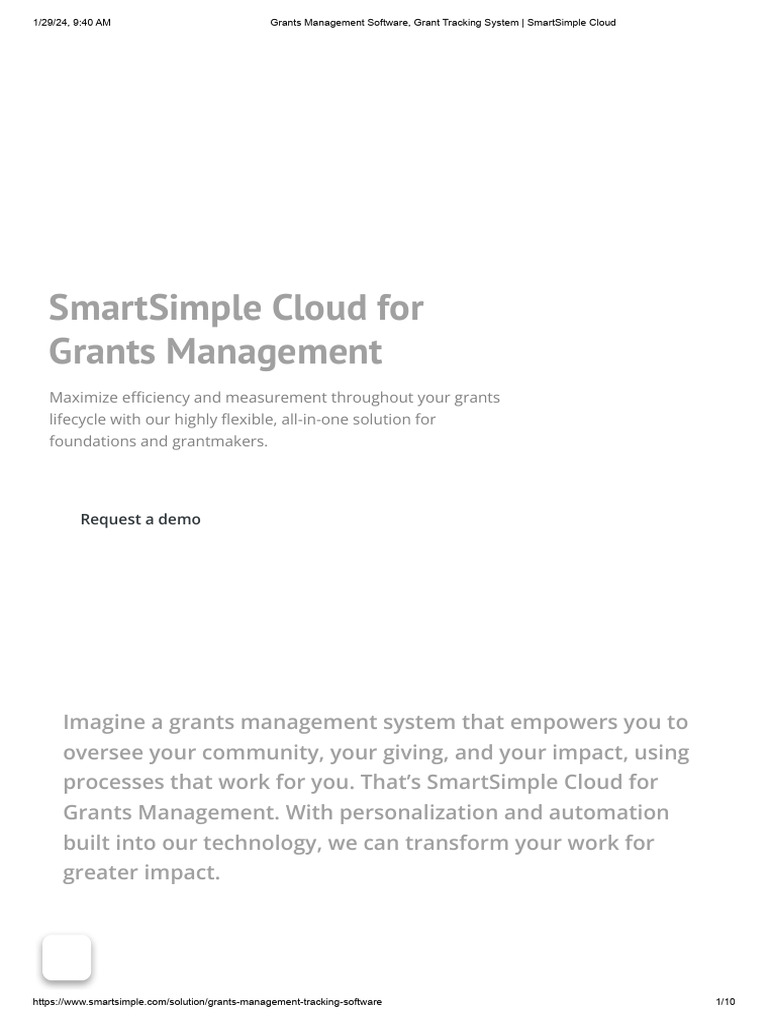 Grants Management Software Solutions | PDF | Cloud Computing | Automation
