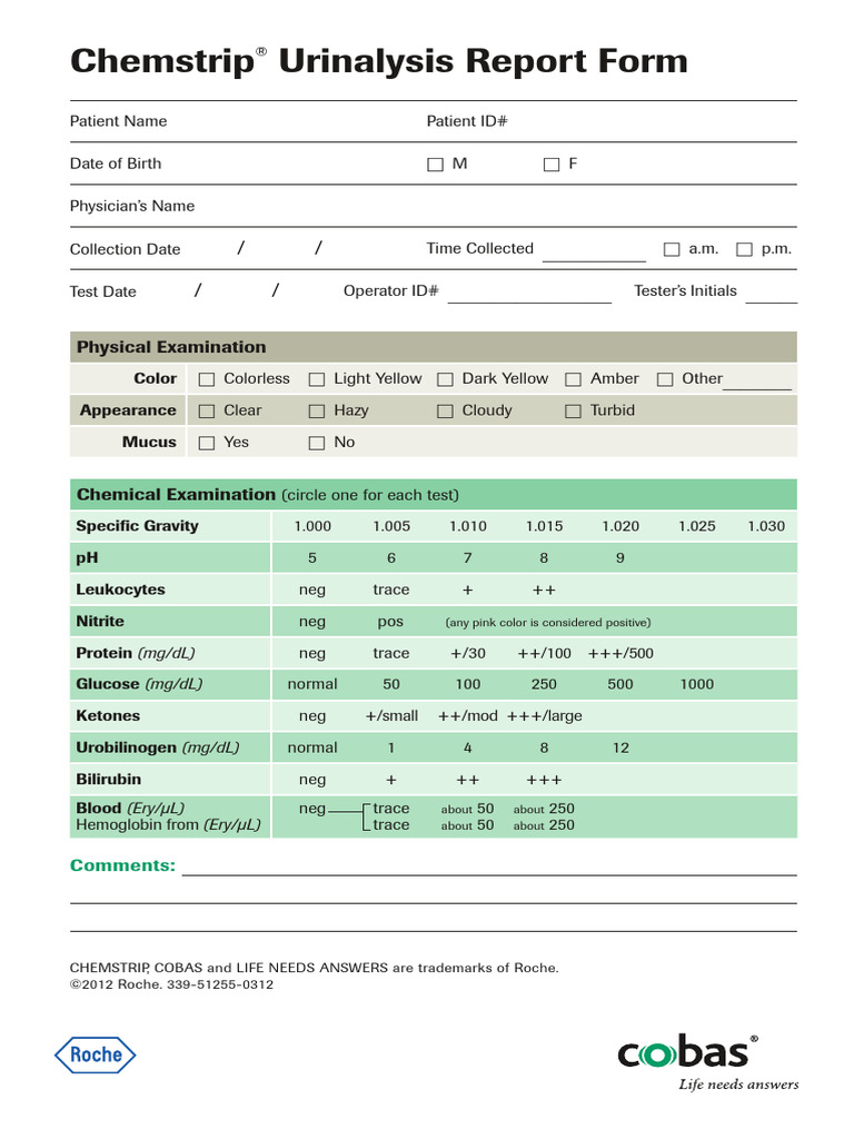Urinalysis Report Form | PDF