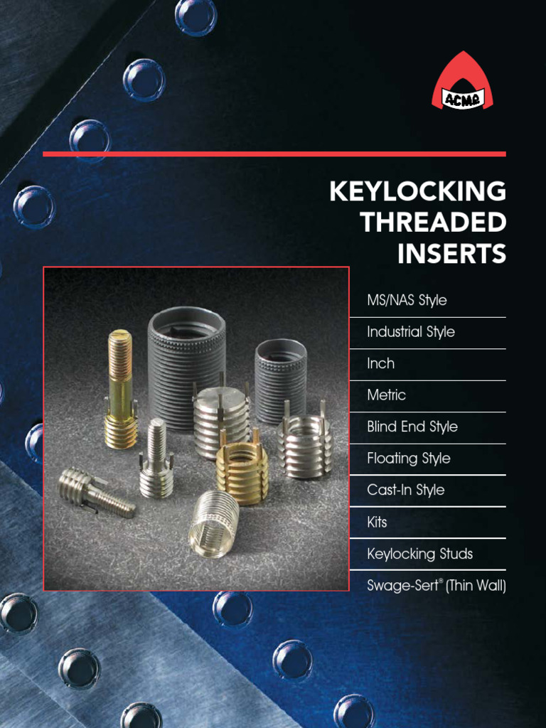 ACME Key Insert Catalog 2019 | PDF | Drill | Stainless Steel