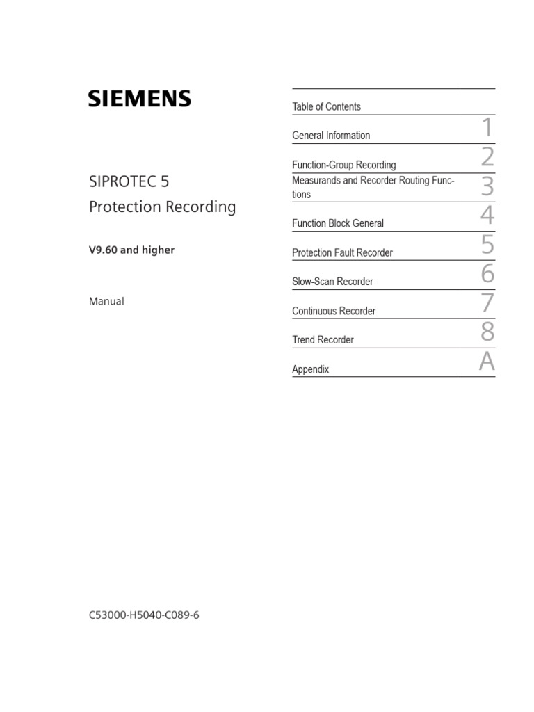 SIP5 Protection Recording V9.60 Manual | PDF | Root Mean Square | Routing