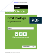 GCSE Biology OCR EDEXCEL Enzymes Answers