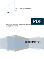 School of Business Degree Planner UG Autumn 2023