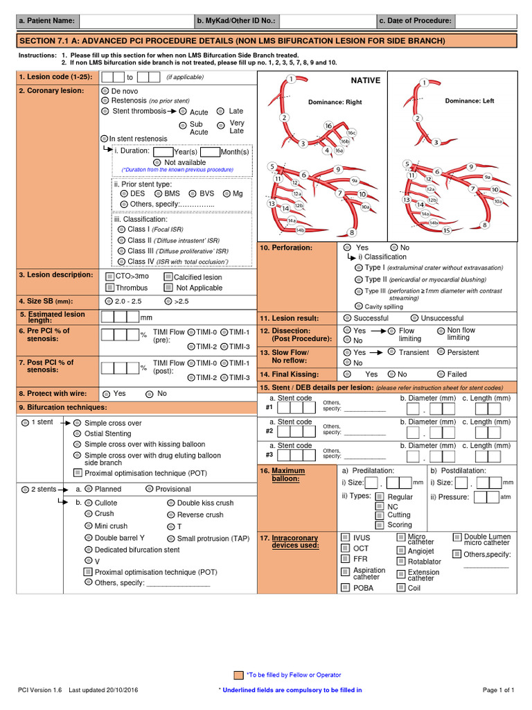 Advanced PCI Procedure Documentation | PDF | Percutaneous Coronary ...
