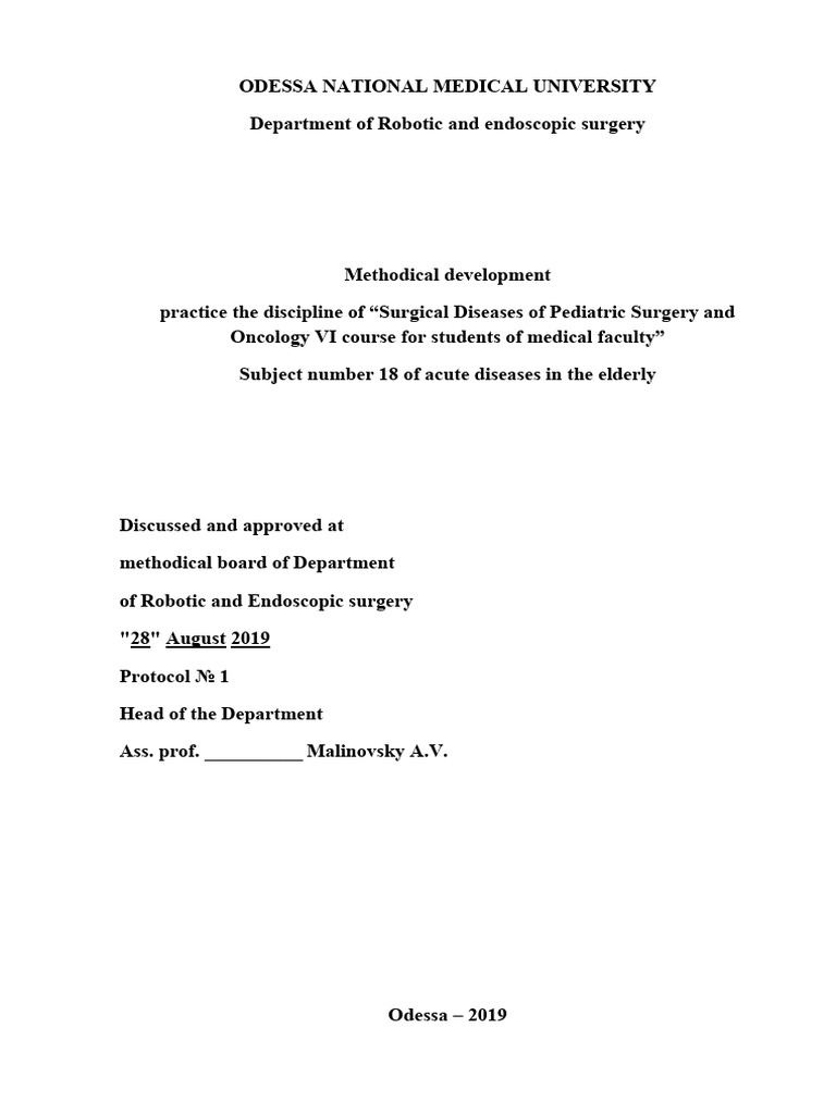 Topic 18 features of course of surgical diseases in elderly pdf