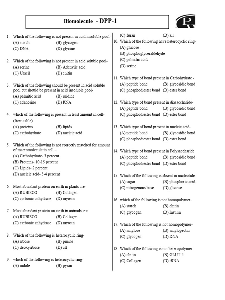 BIOCHEMISTRY PRACTICE PROBLEMS PDF visual data 8