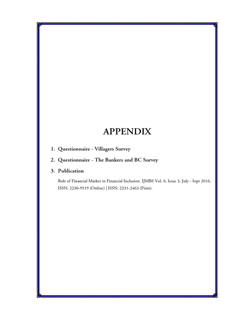 Financial Inclusion Survey Questionnaire | PDF | Financial Inclusion ...