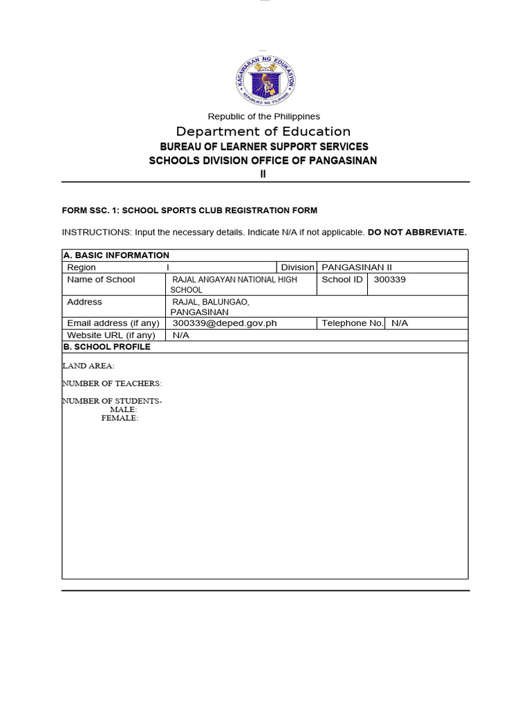 Sports Club Org Form 1 | PDF | Sports | Entertainment