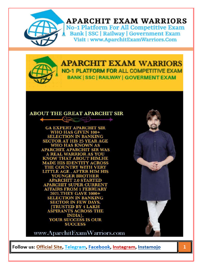 Monthly December English Aparchit Super Current Affairs Best 350+ | PDF |  Banks | Renewable Energy