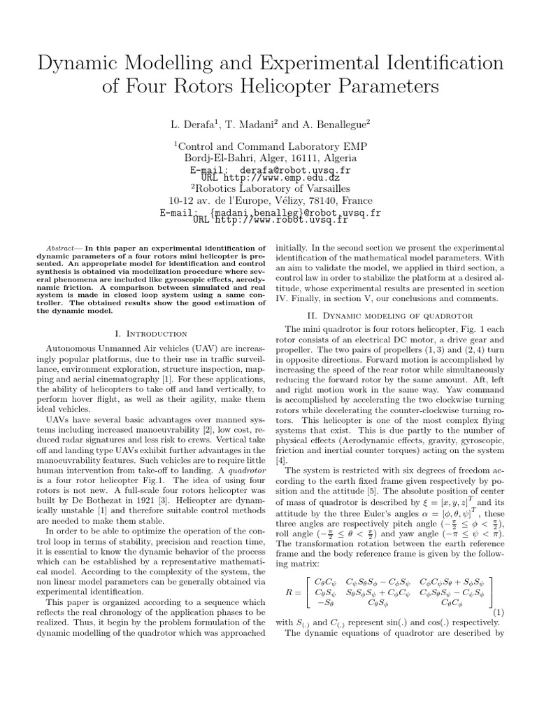 Helicopter Parameter Identification Study | PDF | Quadcopter ...