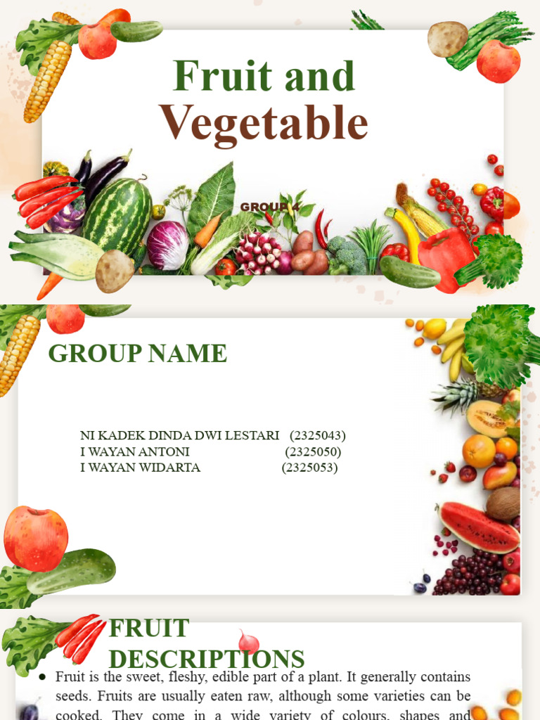 Fresh Fruits and Vegetables Guide | PDF | Home & Garden