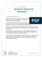 Programa Del Curso - Manipulación de Alimentos