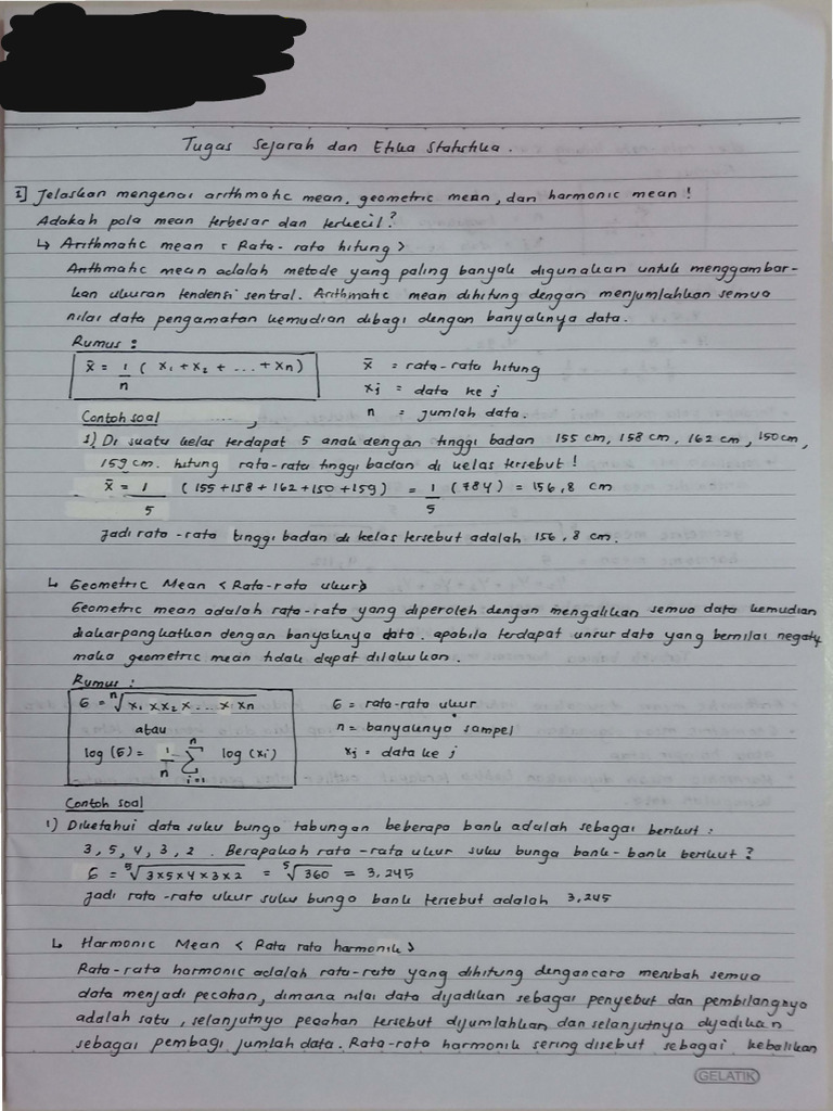 ARITHMETIC MEAN VS HARMONIC MEAN intelligence overview