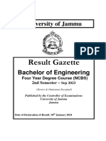 University of Jammu: Result Gazette