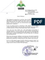 Letter of Reference Rektor IAIN Samarinda. (Format)