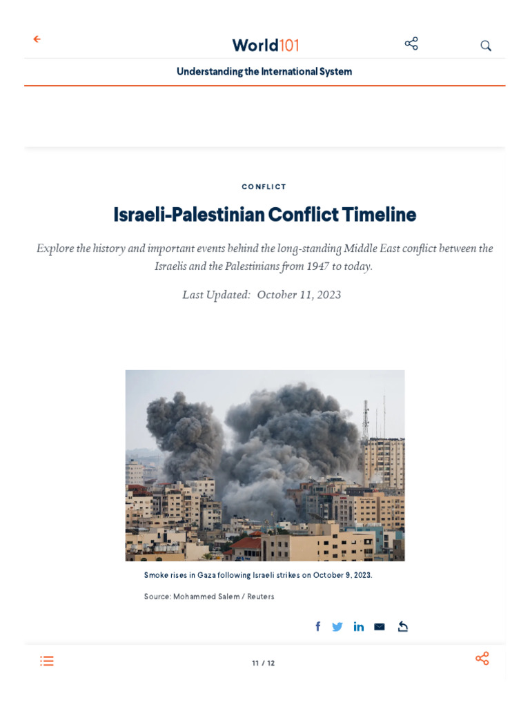 Israeli-Palestinian Conflict Timeline | PDF