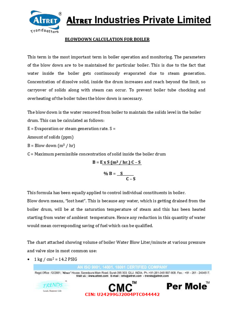 Boiler Blowdown Calculation Guide | PDF | Technology & Engineering