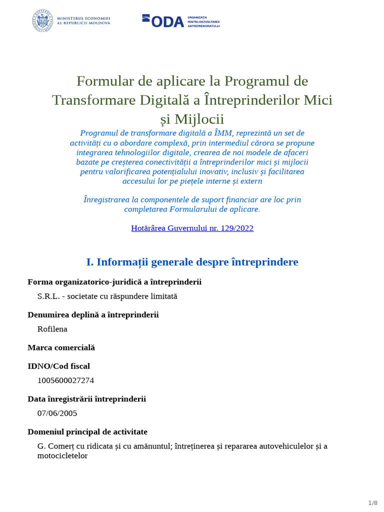 Transformare Digitala Formular de Inregistrare | PDF
