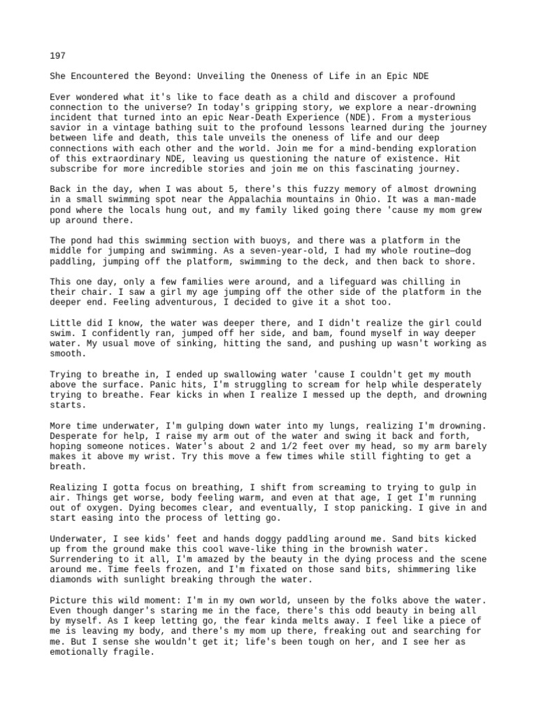 Epic NDE Discovering Life's Oneness PDF Water