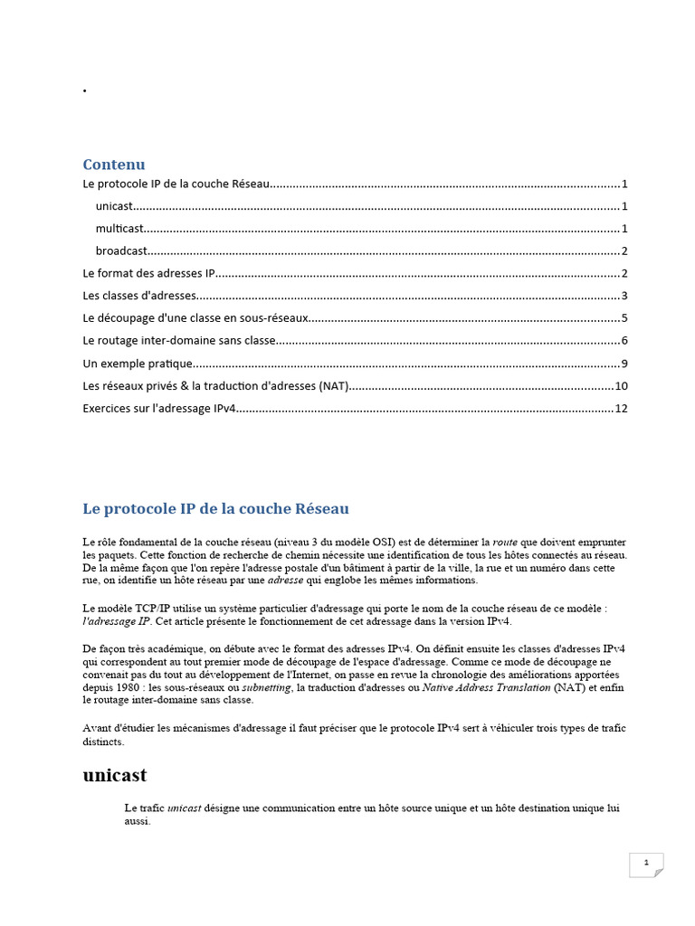 Guide sur l'adressage IP en IPv4 | PDF | Adresse IP | Télécommunications