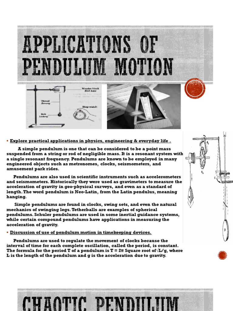 Applications of Pendulum Motion | PDF | Social Science | Technology ...