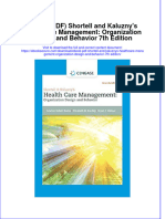 Full Download Ebook PDF Shortell and Kaluznys Healthcare Management Organization Design and Behavior 7th Edition PDF