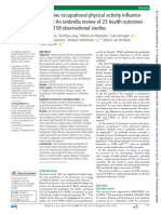 How Does Occupational Physical Activity Influence Health An Umbrella Review of 23 Health Outcomes Across 158 Observational Studies