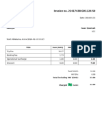 Ride Invoice From Bolt