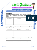 Operacion Con Adicion Resta Multiplicacion y Division para Segundo de Primaria