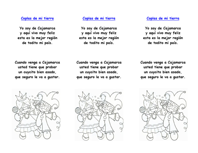 Coplas de la Tierra para Niños | PDF | Cocina, comidas y vino