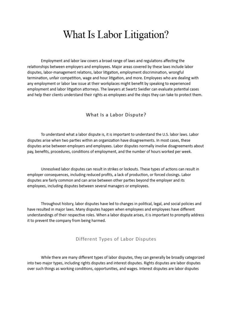 Understanding Labor Litigation Basics | PDF | Employment | Labour Law
