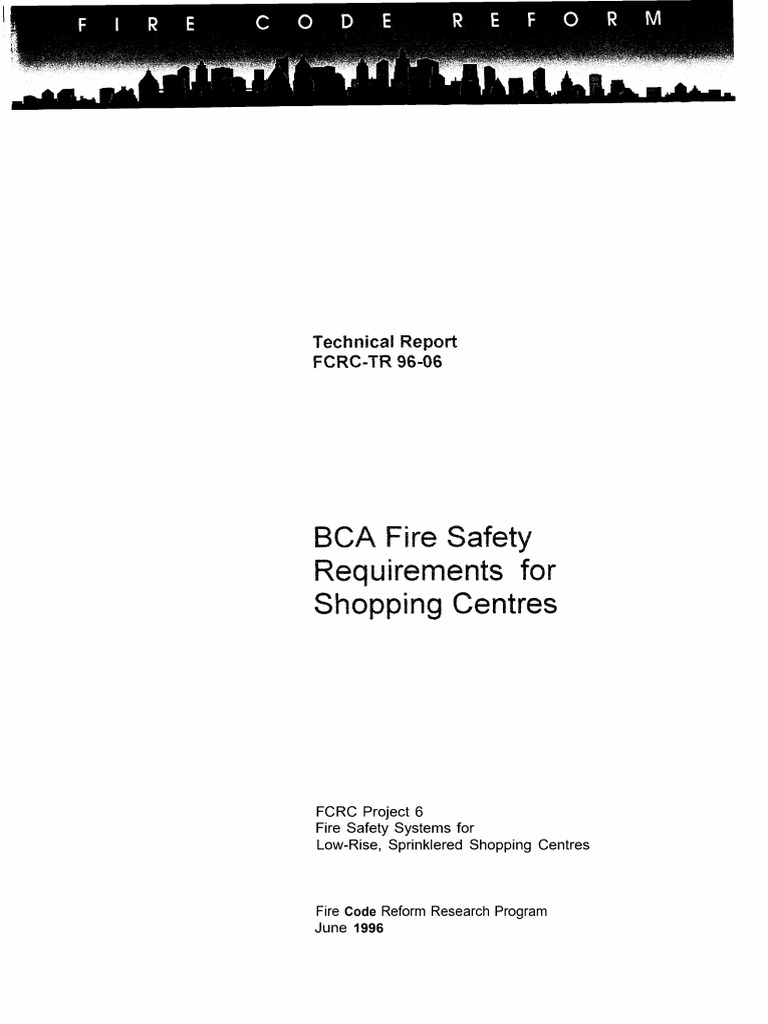 FCRC TR 96 06 BCA Fire Safety Requirements Shopping Centres PDF