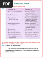 Screening For Disease