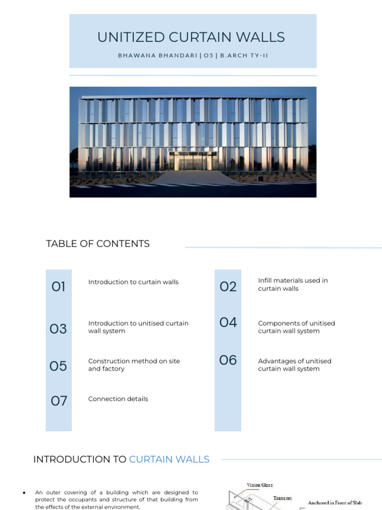 Unitised Curtain Wall System Overview | PDF | Wall | Physical Sciences